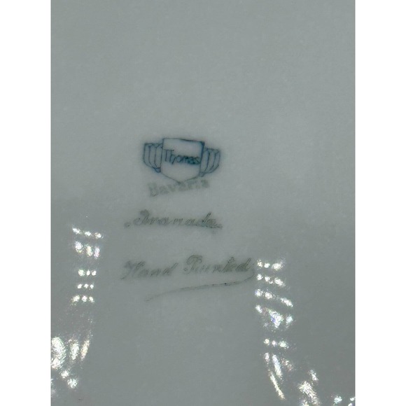 Vtg Thomas Sevres Bavaria GRANADA Pear Tray w/ Handles Hand Painted Signed Plate - Picture 4 of 8